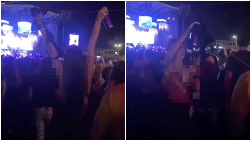 En toples disfrutó una "fan enamorada" del concierto de Servando y Florentino en La Guaira +VIDEO