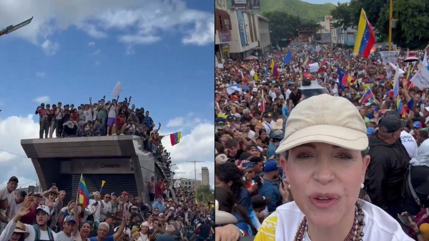 EN VIDEOS: Carabobeños también desbordaron las calles para recibir a Edmundo González y María Corina este 13Jul